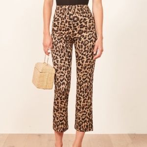 Reformation Petite Marlon Pant - leopard
